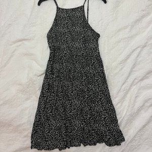 Cinnamon dress - black/dark navy with white detail - S